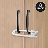 Adoric 8パック子Proofキャビネットロック、赤ちゃんの安全のU型ロックツール必要ありません