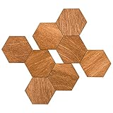 Wood You Buy 冷蔵庫マグネット オフィスマグネット 六角形冷蔵庫マグネット 自然で環境に優しい木製マグネット ブラウン Lサイズ