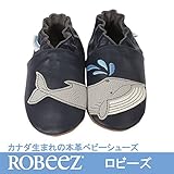 [ロビーズ ]Robeez 本革ベビー靴 ソフトソール APMAアメリカ足病学協会認定の赤ちゃん靴 ファーストシューズ ベビーシューズ ベビー靴 室内履き 保育園 上靴 (6-12mos, LET'S