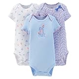 carter's　カーターズ ボディスーツ　3枚　セット　ロンパース　ベビー服 カバーオール　肌着 (6Ｍ, 女の子：お花と小鳥)