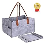 ベビーおむつキャディ、Leona Margaret Nursery Organizer WipesストレージビンベビーおむつWipes子供おもちゃ折りたたみ式車旅行ストレージバスケットおむつStack