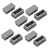 DealMux 20mmx40mmプラスチック製ブランクエンドキャップ長方形リブチューブを挿入グレー10個入り