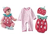 Cuteshower ハロウィン 衣装 仮装 子供 着ぐるみ ベビー ロンパース イチゴ コスチューム 90cm（9-12ヶ月）