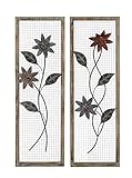 Deco 79 50263 Metal WD Wall Decor, 2 Assorted, 12 by 36' [並行輸入品]
