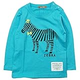 《春夏対応》 nico hrat(ニコフラート) 製品洗い加工済み 42/2天竺しまうま長袖Tシャツ 80cm /BL NO.B-270201