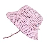子供用 50+ UPF 日光予防帽子 Sun hat、サイズの調整可能、チン・ストラップ付き( バケツ帽子: L: 2-12年, てんとうむしパターン )
