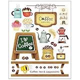 ウォールステッカー かわいい 北欧 両面印刷 [カフェ コーヒー マグカップ] おしゃれ 壁紙シール ウォールシール はがせる DIY 壁紙 シール