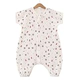 Petit Bella 短袖 4重ガーゼ スリーパー 寝袋 パジャマ ベビー 子供 赤ちゃん 夏用 コットン 綿 薄手 ジッパー開閉式 出産祝い ギフト プレゼント (M, クルマ柄)
