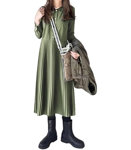 ADORE グリーン シャツワンピース 七分丈 Aライン 