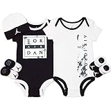 NIKE(ナイキ)エア・ジョーダン Air Jordan （0-6months）ブラックxホワイトPAINT ART AIR JORDAN半袖ボディスーツ超豪華5点セットブラックxホワイトRETRO 