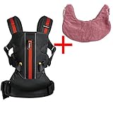 【フロントビブパッドセット】ベビービョルン ベビーキャリア ONE+Outdoor ブラック+フロントビブパッドプラムフラワー