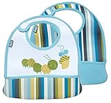 よだれかけ スタイ ビブ 出産祝いに最適 １２〜２４ヶ月 幼児用 ２枚セット ブルーストライプ柄 ウエットスーツ素材 汚れにくく しみ込みにくい [並行輸入品]