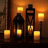 Eleoption Home Impressions 3 x 4インチFlamelessプラスチックピラーLED Candle Light withタイマー、電池式、アイボリー、8個パック