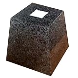 御影石 柱受 黒 角 4寸 上120×底180×高200 アミ代不