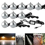 FVTLED 超高輝度 LEDスポットライト埋込型 防水 IP65 DC12V 0.4W 10個セット 亜鉛合金製 玄関先 庭 車道 歩道のライトアップに適用 (ホワイト)