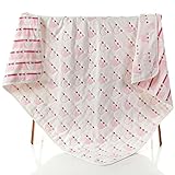 hannah 6重 ガーゼケット 天然コットン 大判 正方形 110×110 (クラウン ピンク)