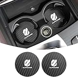 アルファード 専用 カップ マット 車 厚型 ドリンクポケットマット 両面にも炭素繊維質感 アルファード 20系 30系 40系 2枚入り 臭いなし 質感良い 車用 カップコースターを保護 滑り止め 振動防止 丸型 カーアクセサリー（アルファード 専用）