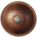 エジプトギフトショップ10 " SmallコンパクトFire Burnt Copperトイレ浴室洗面所シンクボウルフラットリップ