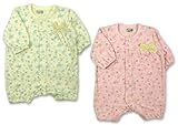 (ナチュラルエイジ)NATURAL AGE 接結天竺 小花柄 レースリボン付 ちびオール ロンパース カバーオール 70cm ピンク
