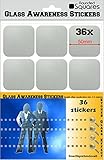36 ROUNDED SQUARES Glass Awareness Stickers 50mm Etched Effect Frosted Film Patio Doors Shops Office