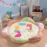 カラフルな花びらSides再生マット、extra-thick非毒性滑り止めfor Kidsフランネル60インチby hugehug BY