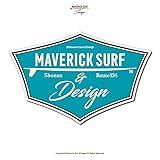 Maverick Surf & Design マーヴェリック・サーフ＆デザイン「Maverick Surf & Design」シグネチャーステッカー st-001-msd-tq/ターコイズ サーフステッカー カーステッカー