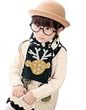 キッズ マフラー ネックウォーマー ニット素材 鹿 ドッド柄 ボンボン付き 可愛い スキー小物 防寒グッズ クリスマス 誕生日 プレゼント お出かけ 男の子 女の子 4カラー