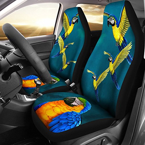 ルリコンゴウインコParrot印刷車シートカバー Universal Fit ルリコンゴウインコParrot印刷車シートカバー Universal Fit
