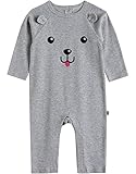 [Vaenait Baby]100%綿ベビー服男女兼用ロンパース肌着ボディスーツカバーオール Grey Dog L