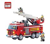 Enlighten FireシリーズBuilding Bricks With Mini Figures Kids建物ブロックFire Station Brigade Fire fighting車トラッ