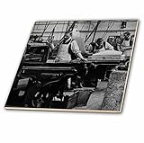 3drose Scenes from the Pastマジックランタン – エドワードIndustrial Printing Pressプロセス3番ヴィンテージ1910 – タイル 4-Inch-Ce