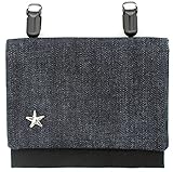 [ジュエリーショップエム] 移動ポケット 移動ポーチ クリップ ポケット ポーチ 子供用 男の子 女の子 シンプル 日本製 手作り デニム ブラック スタッズ スター denim-BK