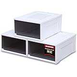 【Amazon.co.jp限定】【3個セット】アイリスオーヤマ 収納ケース ブラックカラー 引き出し クローゼット 圧倒的高コスパ 衣替え ウォークインクローゼット 衣装ケース チェスト 日本製 幅39×奥行50×高さ23.2cm ホワイト/クリアブ