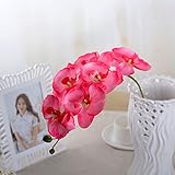 造花 シングルスティック8つの小さな蝶蘭インテリアシミュレーション 工芸の花 人工植物 花材 飾り (ピンク)