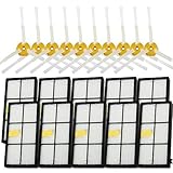 10 pcs 3-Armed Side Brush + 10 pcs HEPA Filter for Robot Roomba Vacuum Replacement Parts 880 870 980