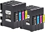 J-ECO製 GC42KH GC42CH GC42MH GC42YH 顔料 Lサイズ 4色セットx2 ISO14001、ISO9001、CE、SGS認証工場 リコー用 互換インクカートリッジ 残量表示(GC42 GC42H)