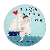 AOLVOベビーマイルストーンBlanket 19 " x19 " Weekly/Monthly写真背景毛布新生児写真撮影プロップShoots Backdrop Including Wreath fo