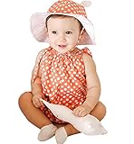 帽子付き ポルカドットロンパース ベビー ロンパース 新生児 赤ちゃん(5~10カ月)男の子 女の子 出産祝い 春夏