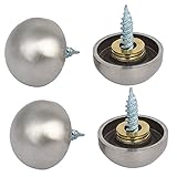 uxcell ミラーネジネイル 20mmの直径 304ステンレス鋼 シルバートーン 4個入り