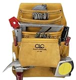Custom Leathercraft i933 Carpenter 's Nail and Tool Bag , Top Grain、10-pocket by Custom Leathercraft