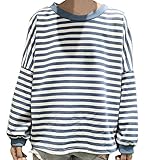 Plus Nao(プラスナオ) Tシャツ カットソー プルオーバー トレーナー 長袖 ボーダー ラウンドネック クルーネック レディース トップス カジ ボーダー M