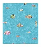 York Wallcoverings CK7604SMP Candice Olson Kids Under The Sea 8 X 10 Wallpaper Memo Sample, Aqua [並行