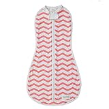 Woombie Original One-Step Baby Swaddle ~ Coral Chevron (Big Baby 14-19 lbs) by Woombie