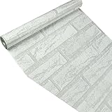 【HappyHome】壁紙 シール レンガ模様 簡単貼り付け 防水タイプ リフォーム リノベーションに 45cm×10m (ホワイト)