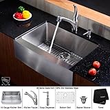 Kraus KBU22-KPF2110-SD20 32 Undermount Double Bowl Stainless Steel Kitchen Sink with Kitchen Faucet 