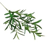 人工植物オリーブ、クリアランス。Fake Leaves Foliage Grass Bushウェディングパーティーホームガーデン装飾 M グリーン