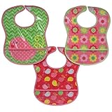 Bird 3-Pack PEVA Bibs - Pink by Hamco [並行輸入品]