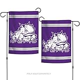 NCAA TCU Horned Frogs 12.5 " X 18 "インチ両面ガーデン旗ロゴ