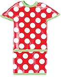 AM PM Kids! Short Sleeved Toddler Laminated Bib, Red Dots with Green Trim by AM PM Kids!