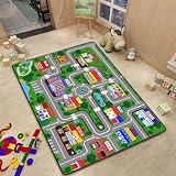 子供ゲームパッド 遊びマット 道路交通 プレイマット カーペット 子供の部屋 地図 早期教育 保育園 幼稚園 寝室 滑り止め 床暖房対応 長方形 キッズマット ご入園祝い 数字柄 滑り止め おしゃれ